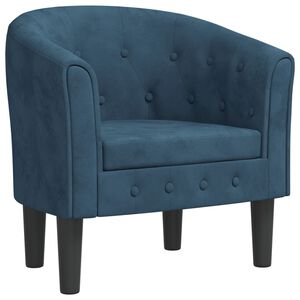 vidaXL Poltrona veludo azul-escuro