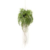 Emerald Feto de pendurar com raízes artificial 35 cm