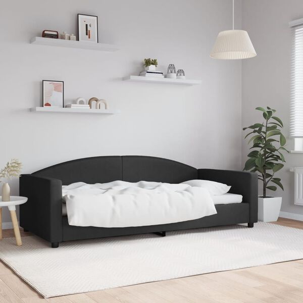 vidaXL Sof&aacute;-cama 90x200 cm tecido preto