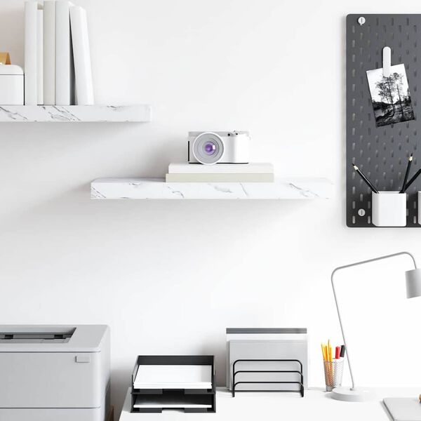 vidaXL Prateleira de Parede M&aacute;rmore Branco 50 x 23 x 4 cm