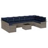 vidaXL Conjunto de Sof&aacute; de Jardim 11 pcs Cinzeto vime PE