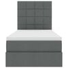 vidaXL Cama com arruma&ccedil;&atilde;o e LED Cinza Escuro 90 x 190 cm Poli&eacute;ster