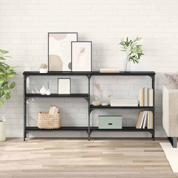 vidaXL Aparador Carvalho Preto 150 x 29 x 76,5 cm Madeira processada