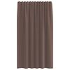 vidaXL Cortinas de voile com bolsos para var&atilde;o 2 pcs castanho