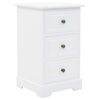 vidaXL Mesa de cabeceira em MDF e madeira de pinho 35x32x59 cm