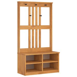 vidaXL &Aacute;rvore de Hall SANDNES 87x40x159,5 cm Madeira Maci&ccedil;a de Pinho