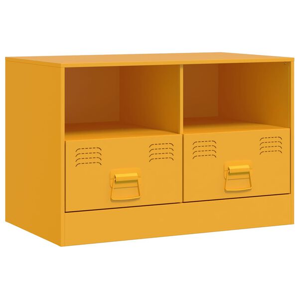 vidaXL M&oacute;vel de TV 67x39x44 cm a&ccedil;o amarelo mostarda