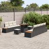 vidaXL Conjunto de Sof&aacute; de Jardim 10 pcs Preto Rattan Sint&eacute;tico