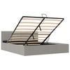 vidaXL Cama hidr&aacute;ulica c/ arruma&ccedil;&atilde;o 160x200 cm tecido cinzento-claro