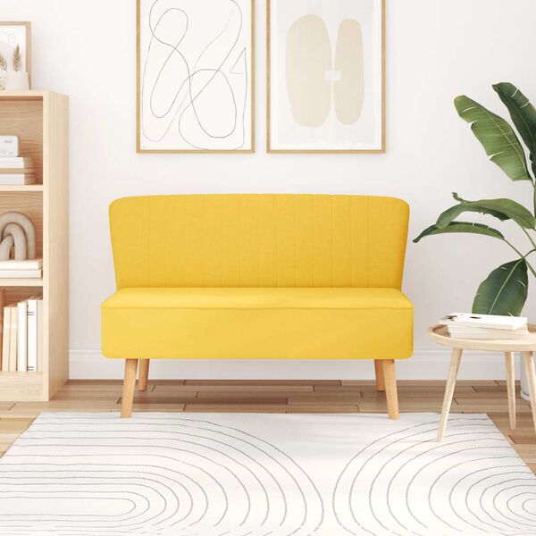vidaXL Sofá de tecido 117x55,5x77 cm amarelo