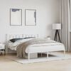 vidaXL Estrutura de cama com cabeceira 150x200 cm metal branco