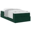 vidaXL Estrutura de cama otomana colch&atilde;o 90x200 cm veludo verde escuro
