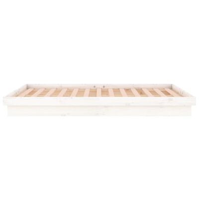 vidaXL Estrutura cama super king c/LED 180x200cm madeira maciça branco