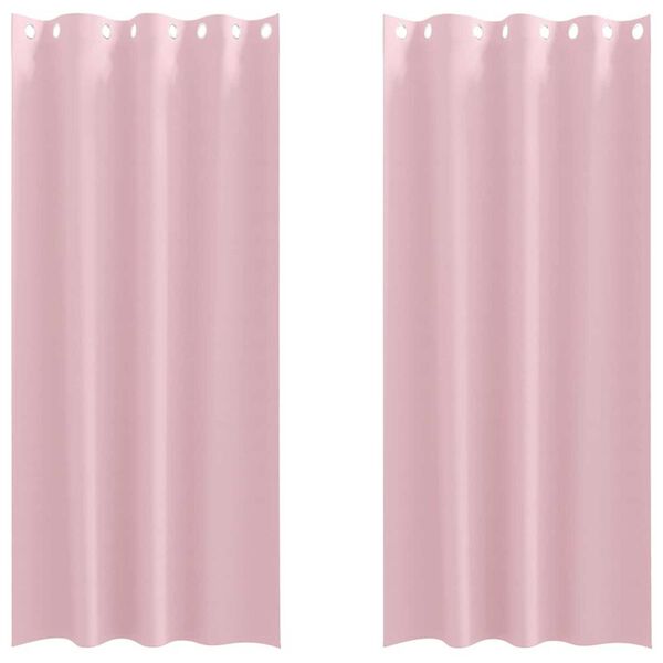 vidaXL Cortinas Blackout com Argolas 2 pcs Rosa beb&eacute; 260 x 140 cm