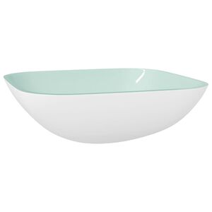 vidaXL Lavat&oacute;rio 42x42x14 cm vidro branco