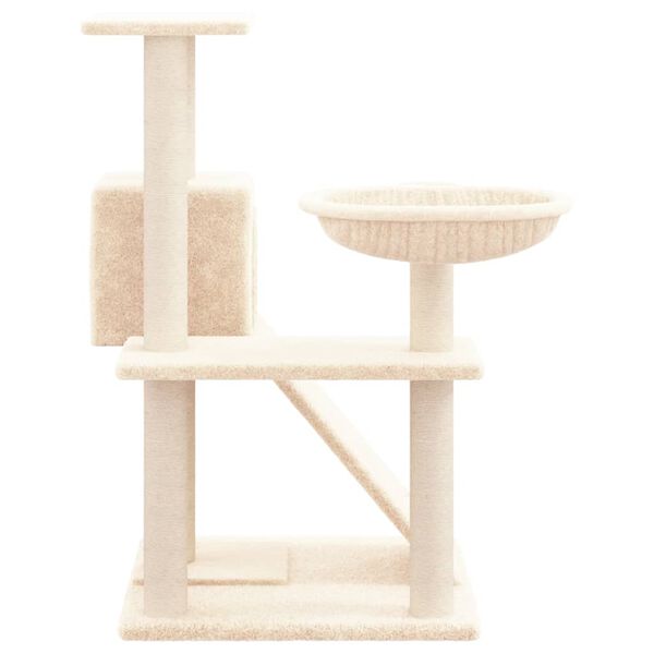 vidaXL Árvore para gatos c/ postes arranhadores sisal 82 cm cor creme