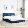 vidaXL Estrutura de cama sem colch&atilde;o Hanko 160x200 cm tecido azul