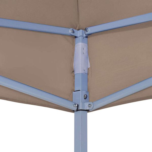 vidaXL Teto para tenda de festas 3x3 m 270 g/m² cinzento-acastanhado