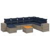 vidaXL Conjunto de sof&aacute; de jardim de 9 pe&ccedil;as com almofadas em rattan sint&eacute;tico cinza