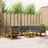 vidaXL Conjunto de Sof&aacute;s para Exterior 10 pcs Natural e Antracite