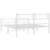 vidaXL Estrutura de cama com cabeceira e p&eacute;s 140x190 cm metal branco