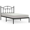 vidaXL Estrutura de cama com cabeceira 100x190 cm metal preto