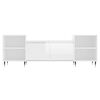 vidaXL Móvel de TV 160x35x55 cm derivados de madeira branco brilhante