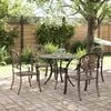 vidaXL 5 pcs conjunto de jantar para jardim alum&iacute;nio fundido bronze