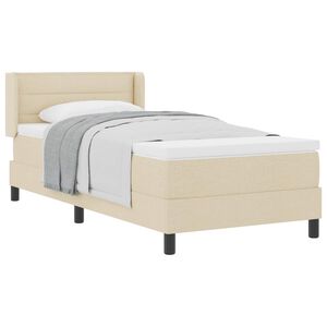 vidaXL Cama Box com colch&atilde;o com cabeceira Creme 200 x 80 cm Poli&eacute;ster
