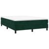 vidaXL Cama com molas/colch&atilde;o 140x190 cm veludo verde-escuro