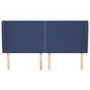 vidaXL Cabeceira de cama c/ abas tecido 163x23x118/128 cm azul