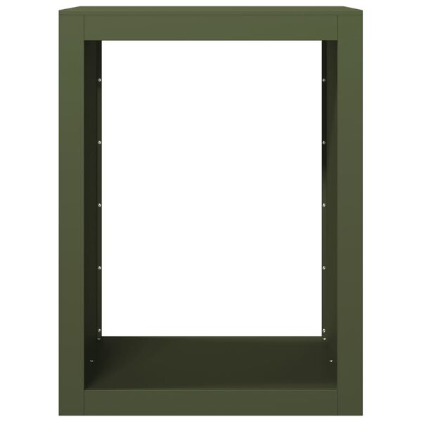 vidaXL Suporte para lenha 60x40x80 cm a&ccedil;o verde