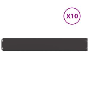 vidaXL Orlas de relvado 10 pcs preto 15x103 cm a&ccedil;o laminado a frio