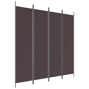 vidaXL Biombo/divis&oacute;ria com 4 pain&eacute;is 200x200 cm tecido castanho