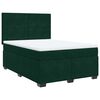 vidaXL Cama com molas/colch&atilde;o 140x190 cm veludo verde-escuro