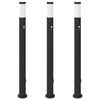 vidaXL Lumin&aacute;rias de balizamento com sensor e tomada, 3 pe&ccedil;as, 110 cm, a&ccedil;o inoxid&aacute;vel, IP44
