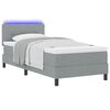 vidaXL Cama Box com colch&atilde;o com led Cinzento-claro 90 x 190 cm tecido