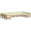 vidaXL Conjunto de Sof&aacute;s para Exterior 10 pcs Natural e Creme