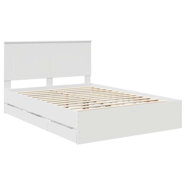 vidaXL Estrutura da Cama Branco 140 x 190 cm Madeira de Engenharia