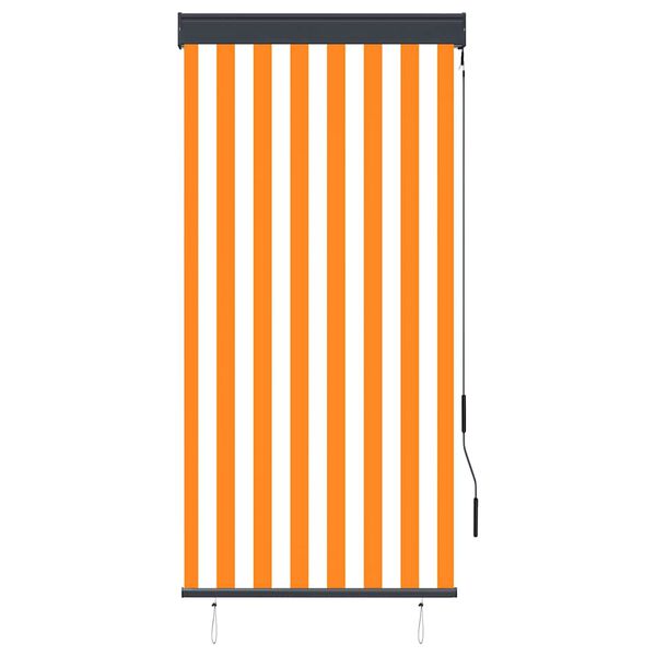 vidaXL Estore de rolo para exterior 80x250 cm branco e laranja