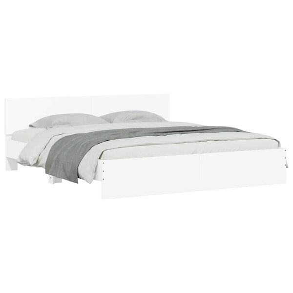 vidaXL Estrutura de cama com cabeceira 180x200 cm branco