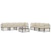 vidaXL 8 pcs conjunto lounge de jardim c/ almofad&otilde;es vime PE antracite