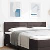 vidaXL Cabeceira LED com cabeceira Marrom Escuro 180 cm Poli&eacute;ster