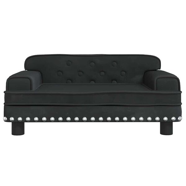 vidaXL Cama para cães 70x45x30 cm veludo preto