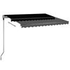 vidaXL Toldo autom&aacute;tico com LED e sensor de vento 300x250 cm antracite