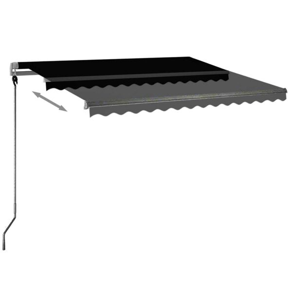 vidaXL Toldo autom&aacute;tico com LED e sensor de vento 300x250 cm antracite