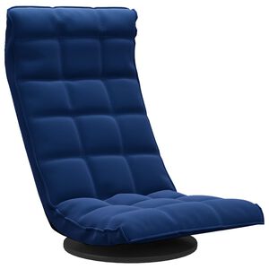 vidaXL Cadeira de piso girat&oacute;ria veludo azul