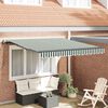 vidaXL Toldo Retr&aacute;til Verde e Branco 300 x 250 cm Tecido e Alum&iacute;nio