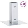 vidaXL Bases de poste quadradas 12 pcs prata 51x51 mm a&ccedil;o galvanizado