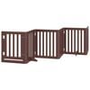 vidaXL Port&atilde;o p/ c&atilde;es c/ porta dobr&aacute;vel 9 pain&eacute;is 450cm &aacute;lamo castanho